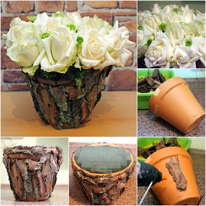 diy-flower-arrangement-ideas-white-roses-tree-bark-clay-pot-decorations.jpg